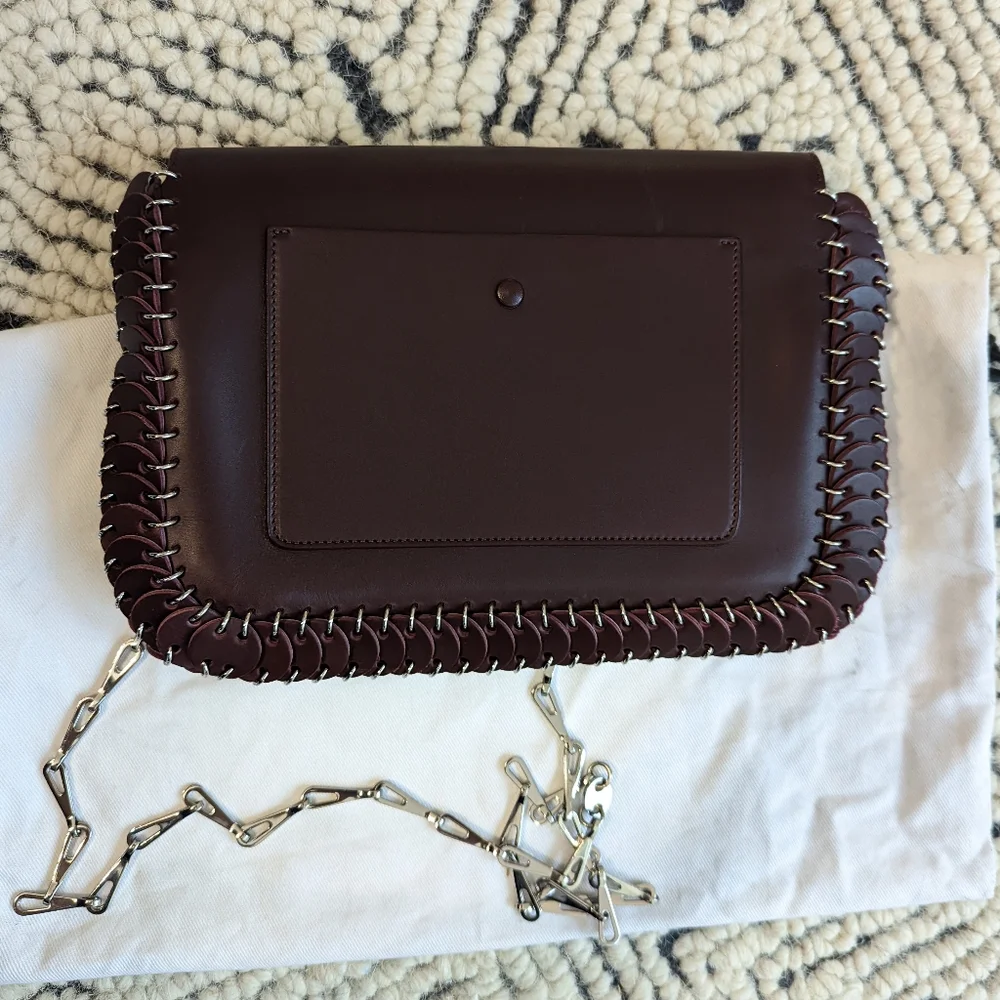 🌟Paco Rabanne "1969" Burgandy Leather Chain Bag - Picture 5 of 14